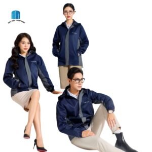 Ao khoac dong phuc cong ty VinFast mau xanh phoi xam (3)